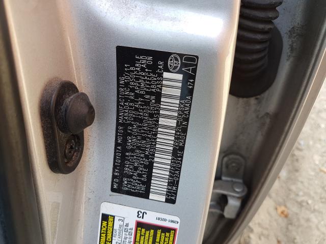 Photo 10 from auction – 2011 TOYOTA COROLLA BA with VIN 2T1BU4EE1BC715130