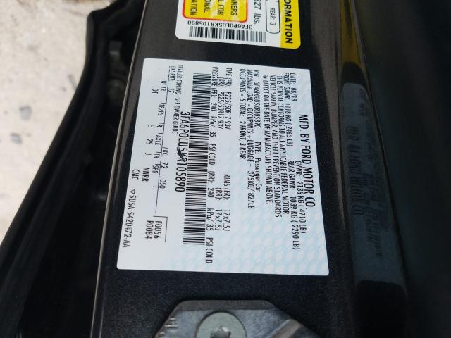 Photo 10 from auction – 2019 FORD FUSION SE with VIN 3FA6P0LU5KR105890