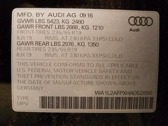 Photo 10 from auction – 2017 AUDI Q5 with VIN WA1L2AFPXHA052656