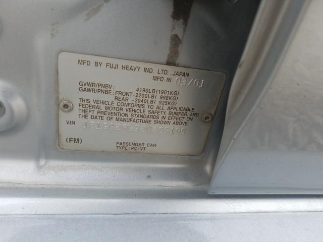 Photo 10 from auction – 2002 SUBARU IMPREZA WR with VIN JF1GG29632G805195