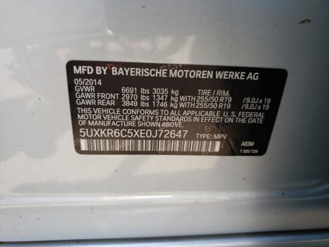 Photo 10 from auction – 2014 BMW X5 XDRIVE5 with VIN 5UXKR6C5XE0J72647