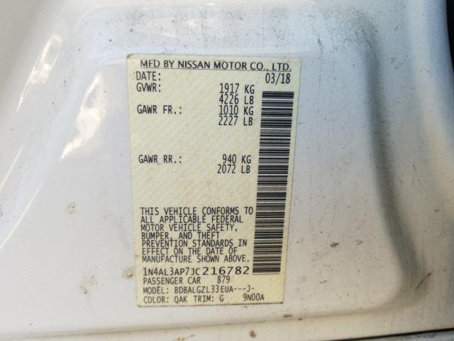 Photo 10 from auction – 2018 NISSAN ALTIMA 2.5 with VIN 1N4AL3AP7JC216782