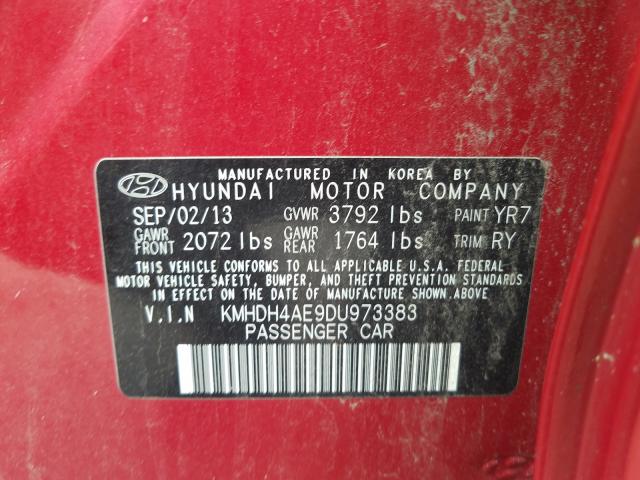 Photo 10 from auction – 2013 HYUNDAI ELANTRA with VIN KMHDH4AE9DU973383
