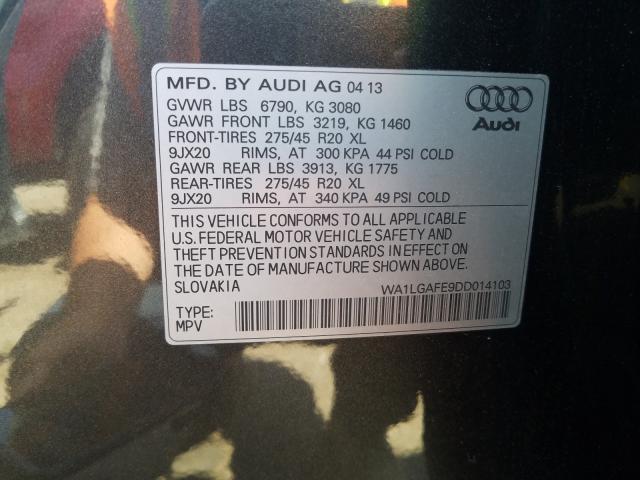 Photo 10 from auction – 2013 AUDI Q7 PREMIUM with VIN WA1LGAFE9DD014103