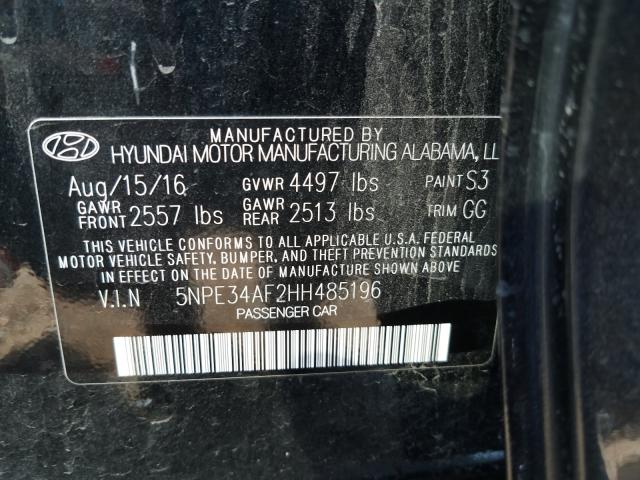 Photo 10 from auction – 2017 HYUNDAI SONATA SPO with VIN 5NPE34AF2HH485196