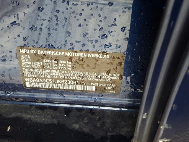 Photo 10 from auction – 2018 BMW 320 I with VIN WBA8A9C51JK623061