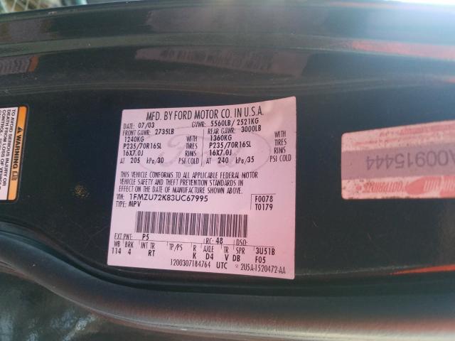 Photo 10 from auction – 2003 FORD EXPLORER X with VIN 1FMZU72K83UC67995