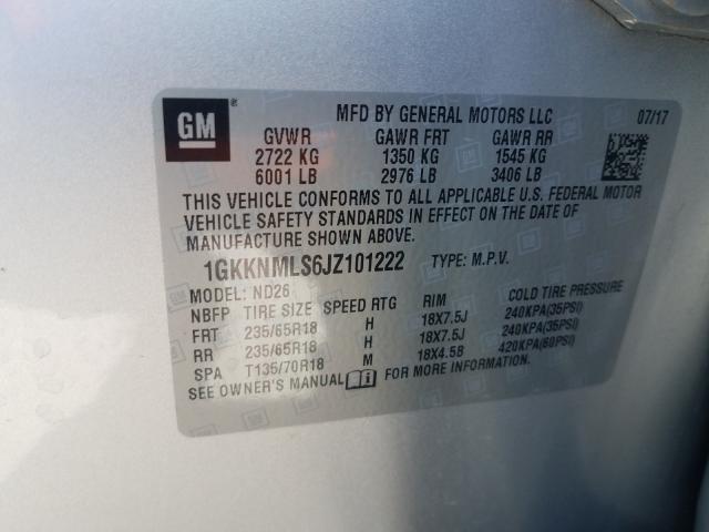 Photo 10 from auction – 2018 GMC ACADIA SLT with VIN 1GKKNMLS6JZ101222