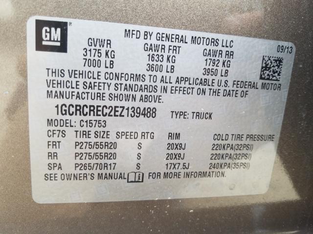 Photo 10 from auction – 2014 CHEVROLET SILVERADO with VIN 1GCRCREC2EZ139488