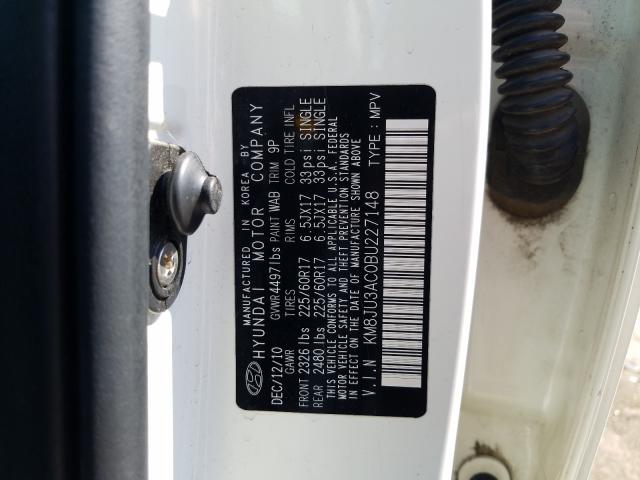 Photo 10 from auction – 2011 HYUNDAI TUCSON GLS with VIN KM8JU3AC0BU227148