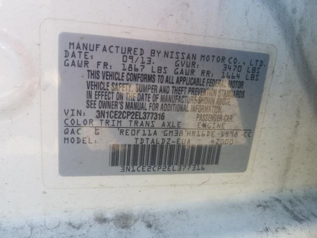 Photo 10 from auction – 2014 NISSAN VERSA NOTE with VIN 3N1CE2CP2EL377316