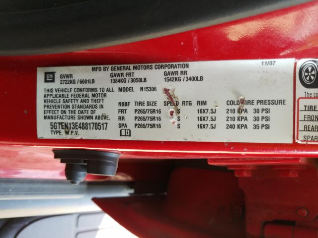 Photo 10 from auction – 2008 HUMMER H3 with VIN 5GTEN13E488170517