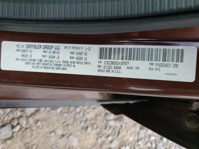 Photo 10 from auction – 2012 CHRYSLER 200 TOURIN with VIN 1C3CCBBG9CN197577