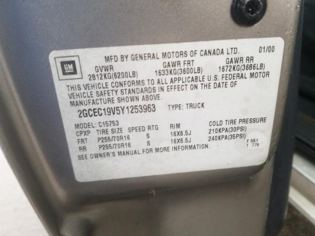 Photo 10 from auction – 2000 CHEVROLET SILVERADO with VIN 2GCEC19V5Y1253963