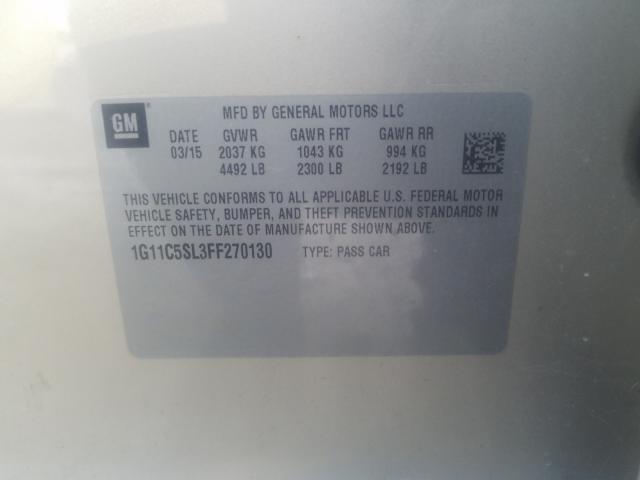 Photo 10 from auction – 2015 CHEVROLET MALIBU 1LT with VIN 1G11C5SL3FF270130