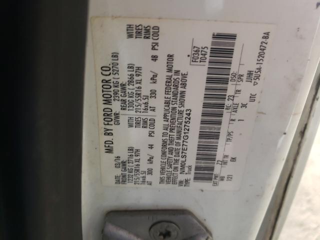 Photo 10 from auction – 2016 FORD TRANSIT CO with VIN NM0LS7E77G1275243
