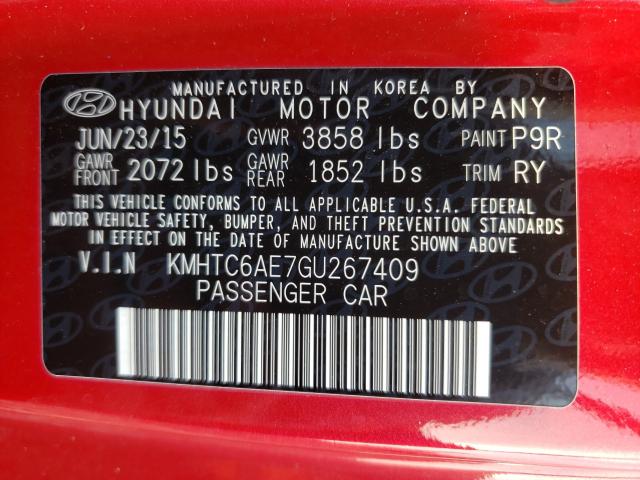 Photo 10 from auction – 2016 HYUNDAI VELOSTER T with VIN KMHTC6AE7GU267409