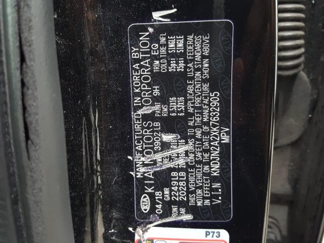 Photo 10 from auction – 2019 KIA SOUL with VIN KNDJN2A2XK7632905