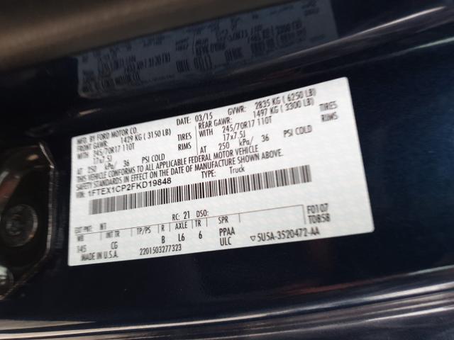 Photo 10 from auction – 2015 FORD F150 SUPER with VIN 1FTEX1CP2FKD19848