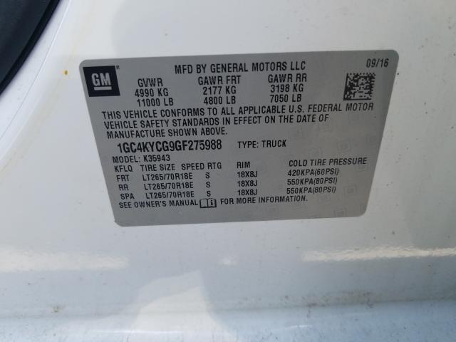 Photo 10 from auction – 2016 CHEVROLET SILVERADO with VIN 1GC4KYCG9GF275988