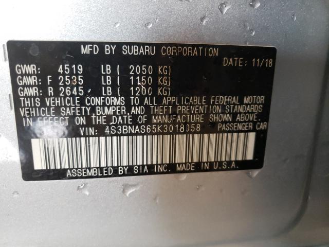 Photo 10 from auction – 2019 SUBARU LEGACY SPO with VIN 4S3BNAS65K3018058