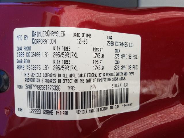 Photo 10 from auction – 2006 CHRYSLER PT CRUISER with VIN 3A8FY78G56T276336