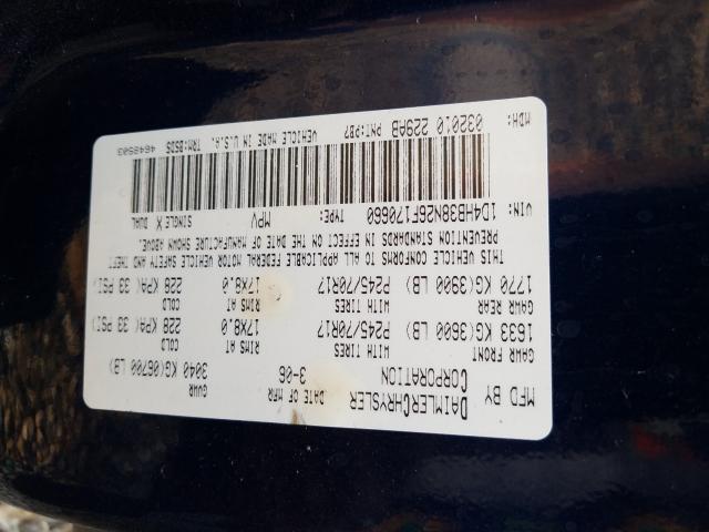 Photo 10 from auction – 2006 DODGE DURANGO SX with VIN 1D4HB38N26F170660