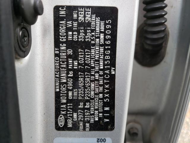 Photo 10 from auction – 2011 KIA SORENTO BA with VIN 5XYKTCA15BG169095