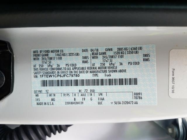 Photo 10 from auction – 2018 FORD F150 SUPER with VIN 1FTEW1CP6JFC79780