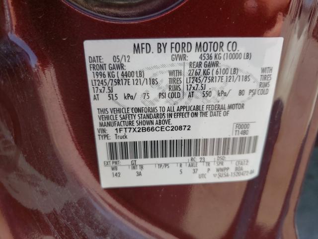 Photo 10 from auction – 2012 FORD F250 SUPER with VIN 1FT7X2B66CEC20872