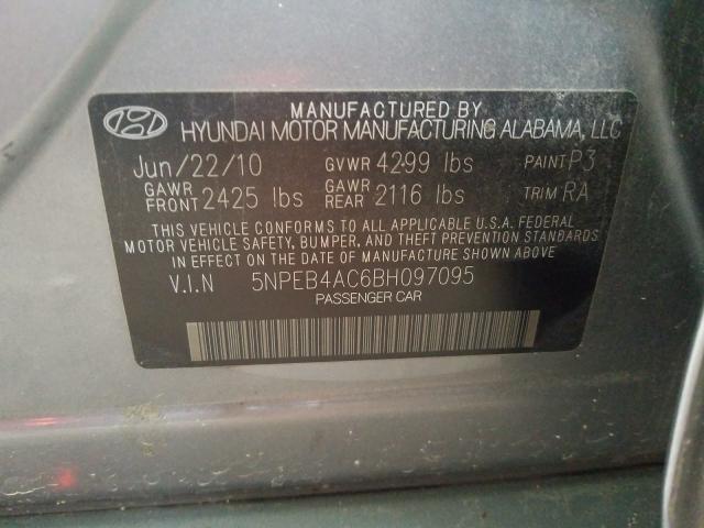 Photo 10 from auction – 2011 HYUNDAI SONATA GLS with VIN 5NPEB4AC6BH097095