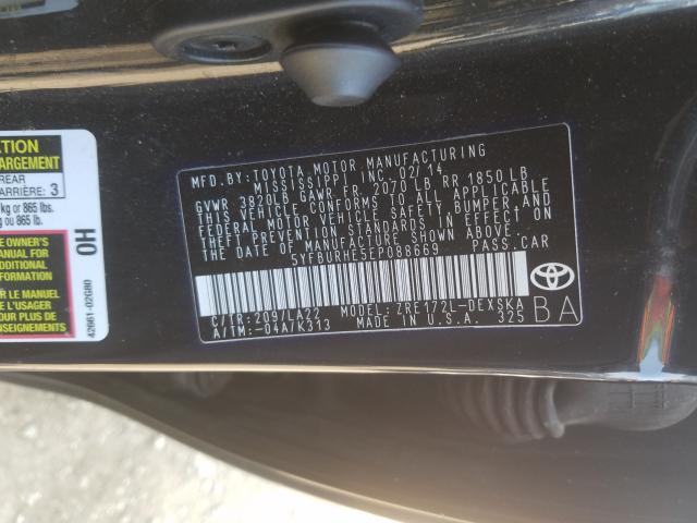 Photo 10 from auction – 2014 TOYOTA COROLLA L with VIN 5YFBURHE5EP088669