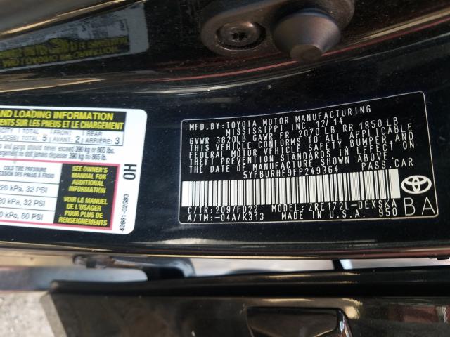 Photo 10 from auction – 2015 TOYOTA COROLLA L with VIN 5YFBURHE9FP249364