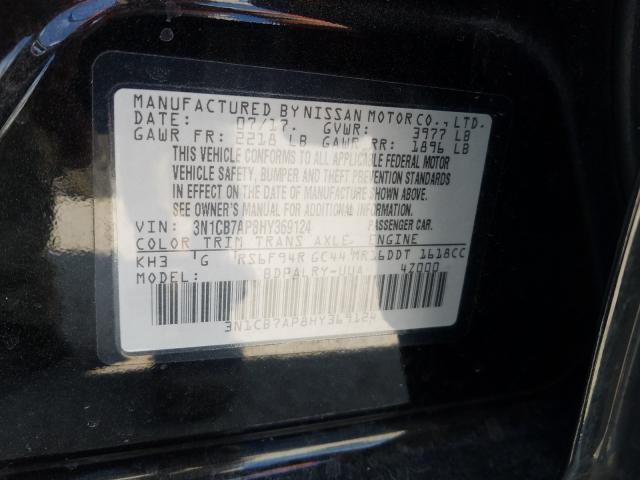 Photo 10 from auction – 2017 NISSAN SENTRA SR with VIN 3N1CB7AP8HY369124