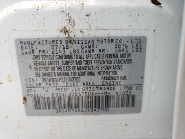 Photo 10 from auction – 2018 NISSAN SENTRA with VIN 3N1AB7AP2JY343700