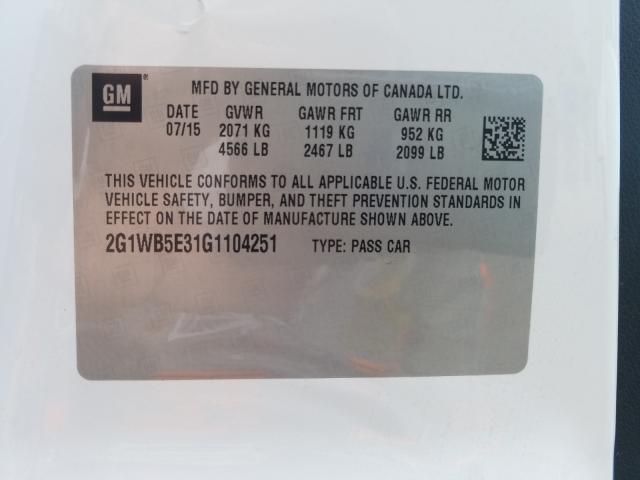 Photo 10 from auction – 2016 CHEVROLET IMPALA LIM with VIN 2G1WB5E31G1104251