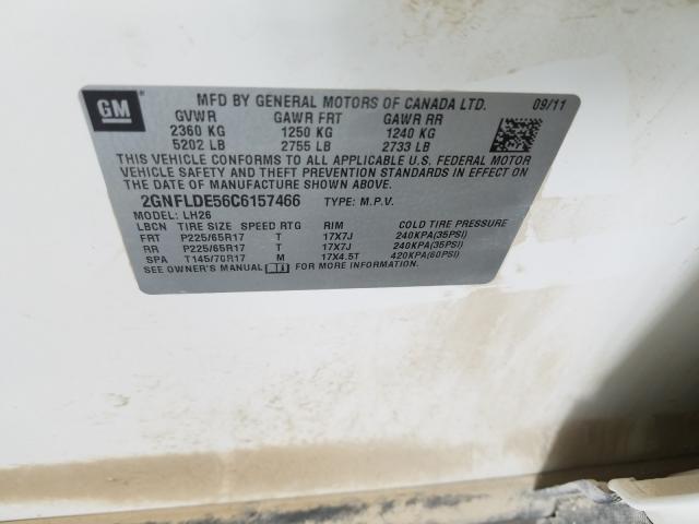 Photo 10 from auction – 2012 CHEVROLET EQUINOX LT with VIN 2GNFLDE56C6157466