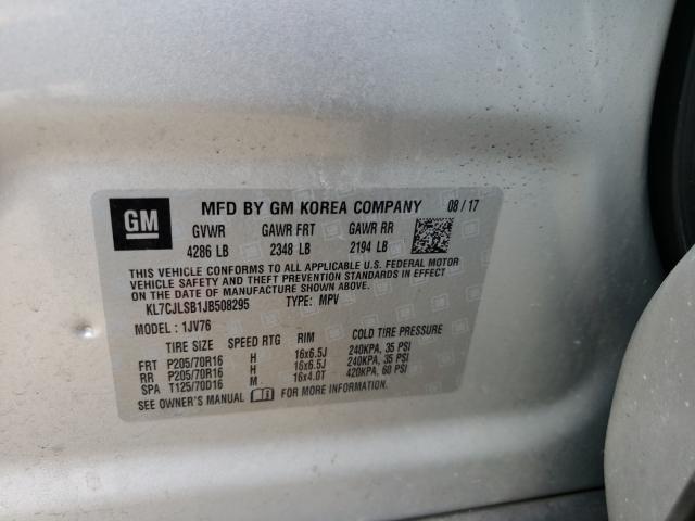 Photo 10 from auction – 2018 CHEVROLET TRAX 1LT with VIN KL7CJLSB1JB508295