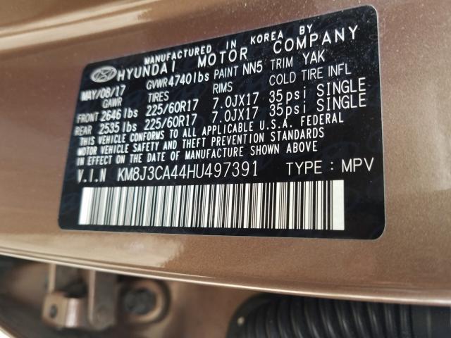 Photo 10 from auction – 2017 HYUNDAI TUCSON LIM with VIN KM8J3CA44HU497391