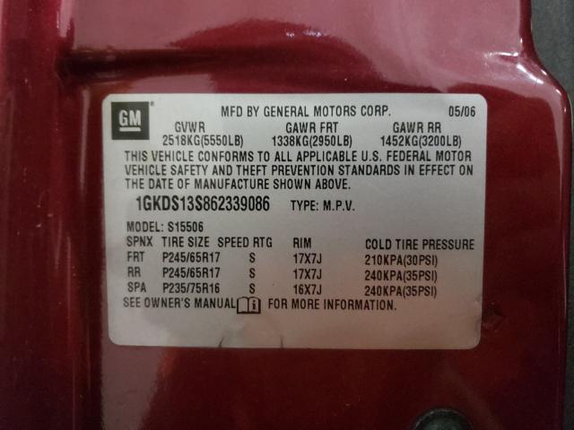 Photo 10 from auction – 2006 GMC ENVOY with VIN 1GKDS13S862339086