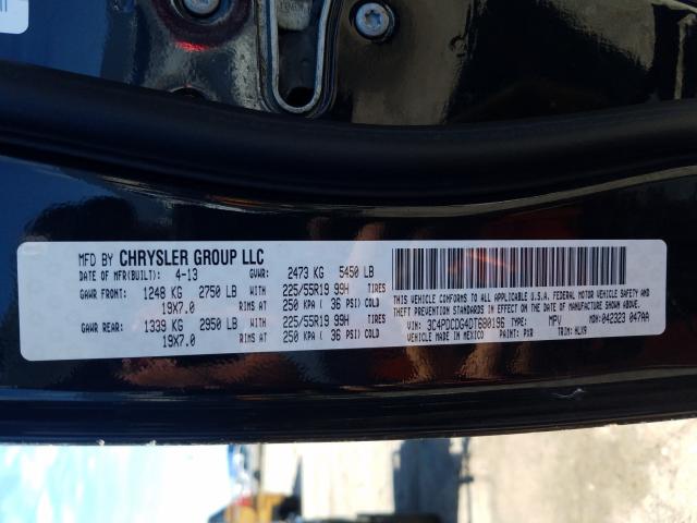 Photo 10 from auction – 2013 DODGE JOURNEY CR with VIN 3C4PDCDG4DT680196