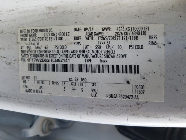 Photo 10 from auction – 2017 FORD F250 SUPER with VIN 1FT7W2B62HEB62141