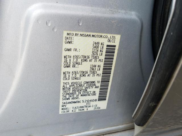 Photo 10 from auction – 2011 NISSAN XTERRA OFF with VIN 5N1AN0NW0BC520408