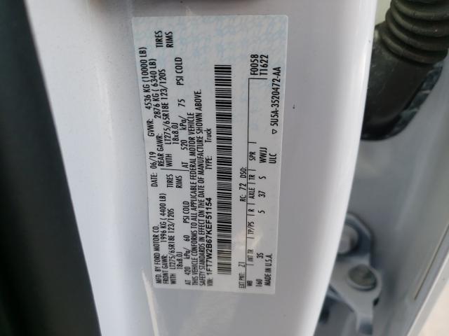Photo 10 from auction – 2019 FORD F250 SUPER with VIN 1FT7W2B67KEF51154