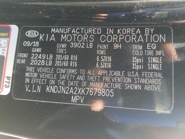 Photo 10 from auction – 2019 KIA SOUL with VIN KNDJN2A2XK7679805