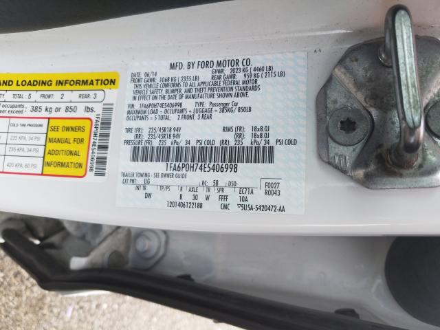 Photo 10 from auction – 2014 FORD FUSION SE with VIN 1FA6P0H74E5406998