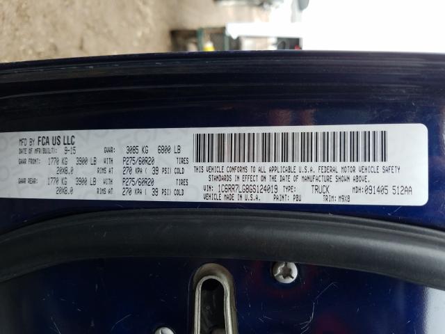 Photo 10 from auction – 2016 RAM 1500 SLT with VIN 1C6RR7LG8GS124019