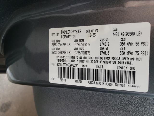 Photo 10 from auction – 2006 DODGE RAM 3500 with VIN 3D7LL39C96G203997