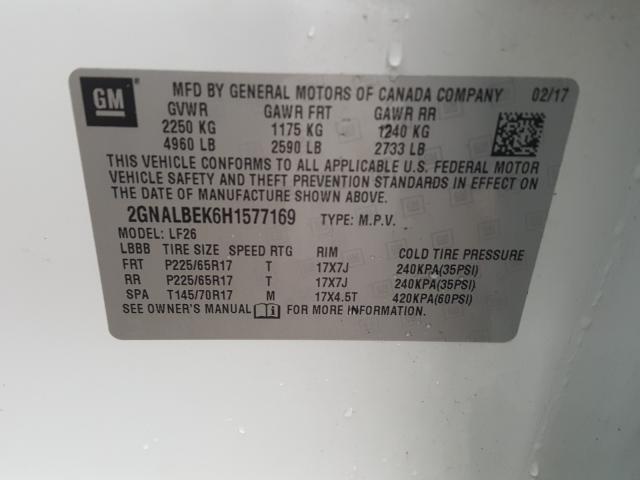 Photo 10 from auction – 2017 CHEVROLET EQUINOX LS with VIN 2GNALBEK6H1577169