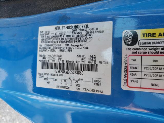 Photo 10 from auction – 2012 FORD MUSTANG with VIN 1ZVBP8AM0C5268863